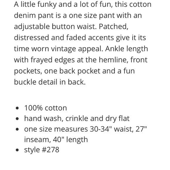 Magnolia Pearl Miner Denims Pants 278 Moonlight NWOT - Picture 6 of 8